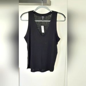 Supersoft Linen-Blend Skimming V-Neck Tank